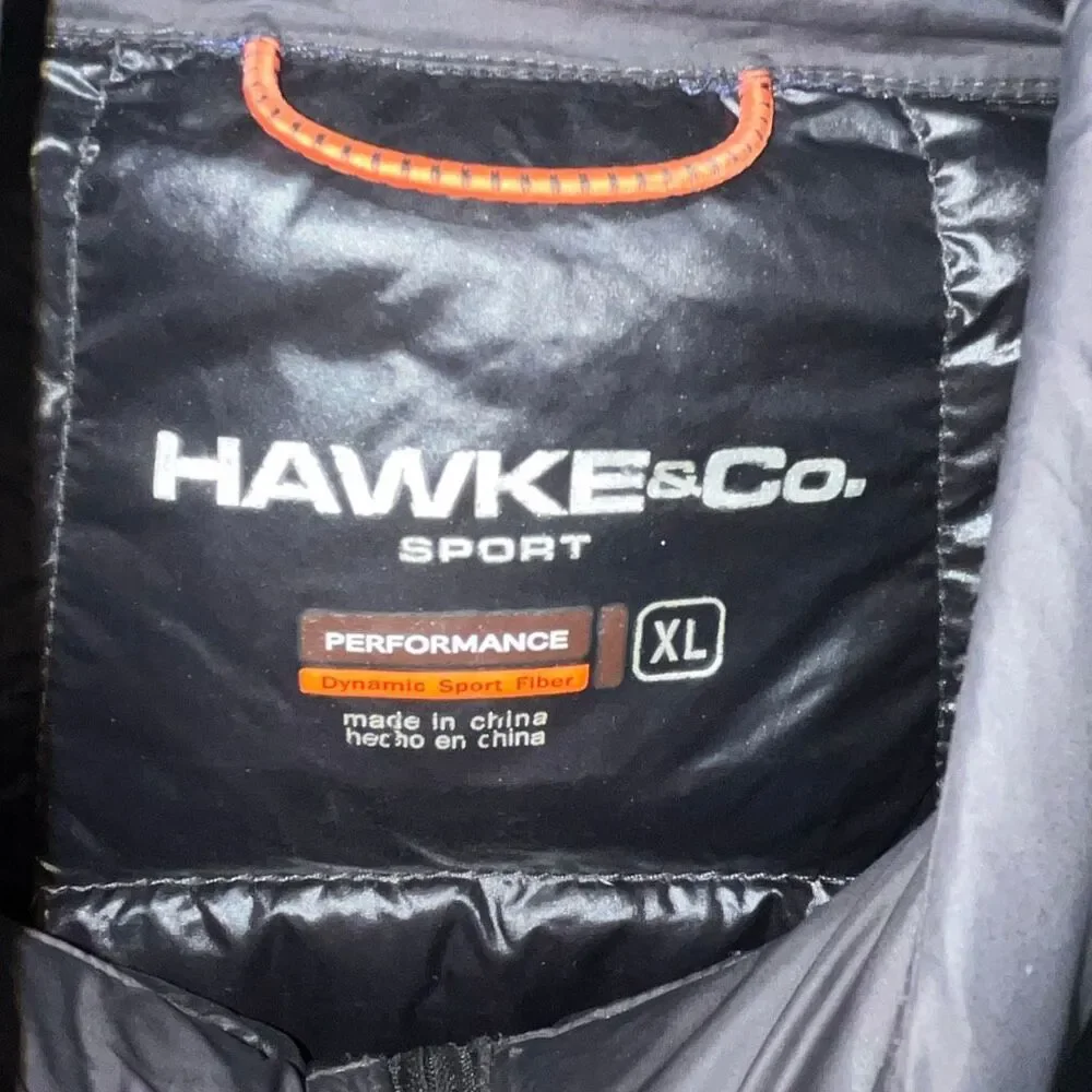 Hawke & Co Men's Black Performance Packable Full Zip Down‎ Puffer Vest Size XL